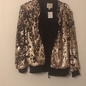 Gold and black sequin jacket